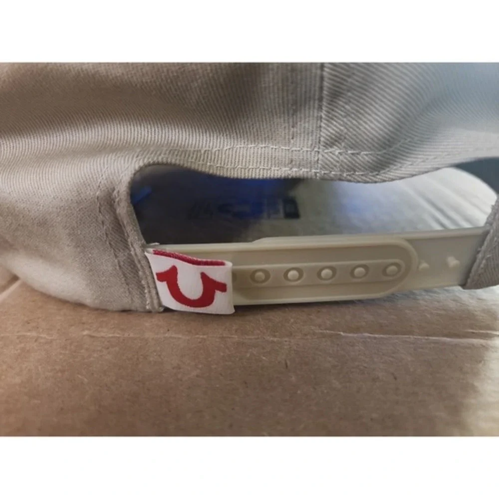 True Religion Red‎ Buddha Snapback Travertine Beige Horseshoe Cap